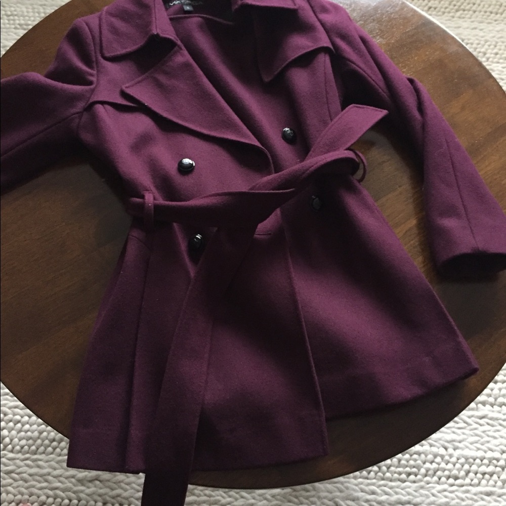 Maroon pea coat sz4